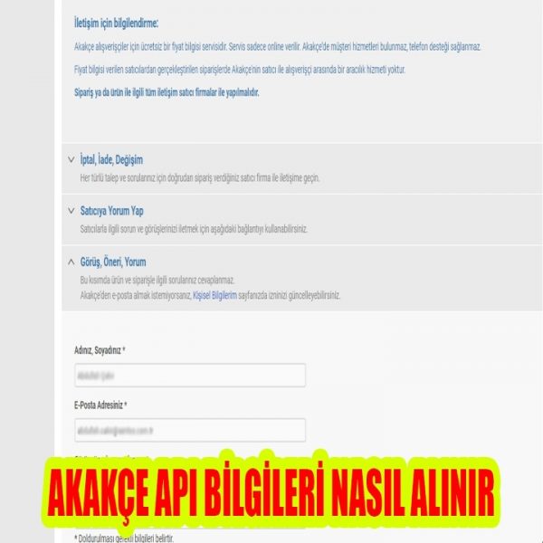 Akakçe API Bilgileri Nasıl Alınır?