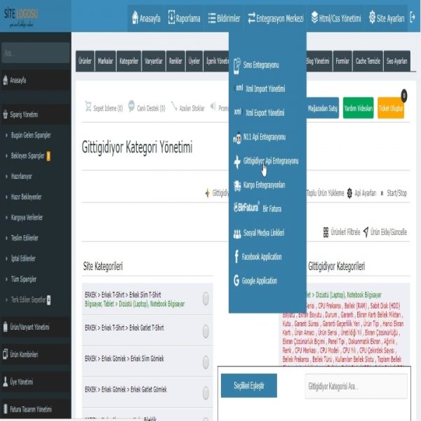 gittigidiyor api bilgileri tanımlama