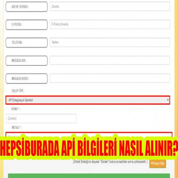 hepsiburada api bilgileri almak İçin