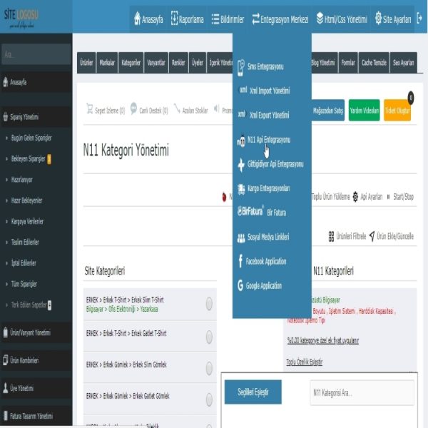 api key oluşturma İşlemi