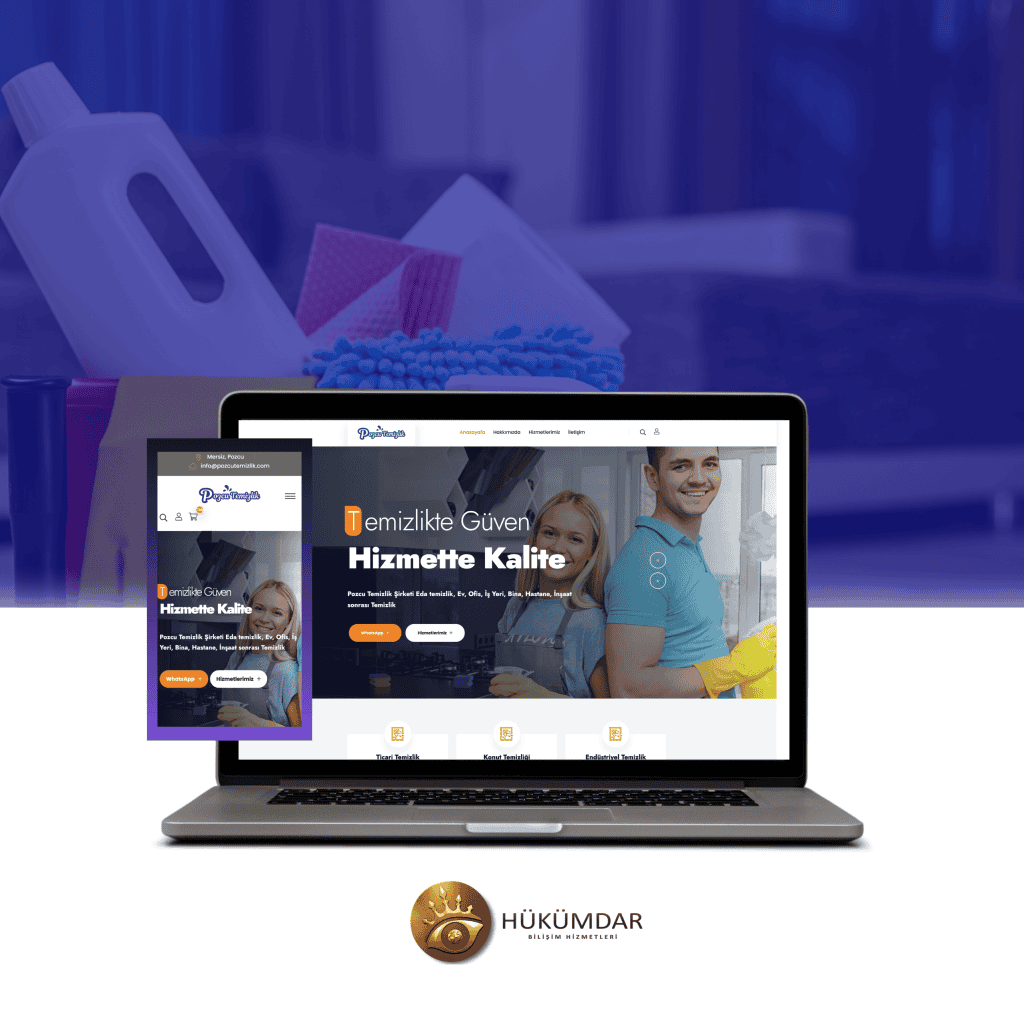 pozcu temizlik web tasarım - hükümdar bilişim - web tasarım hizmetleri temizlik firması web sitesi